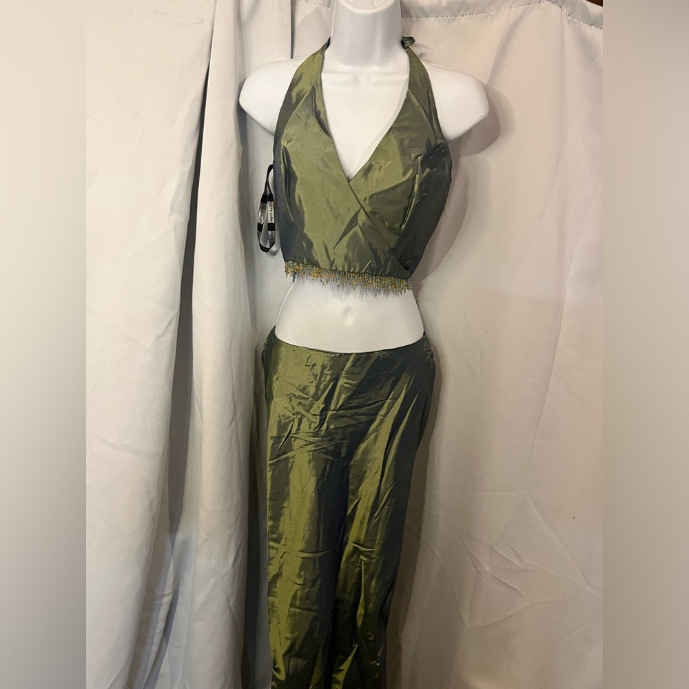 Vintage Alfred Angelo Crop Top With Maxi Skirt With Tail Size 3/4